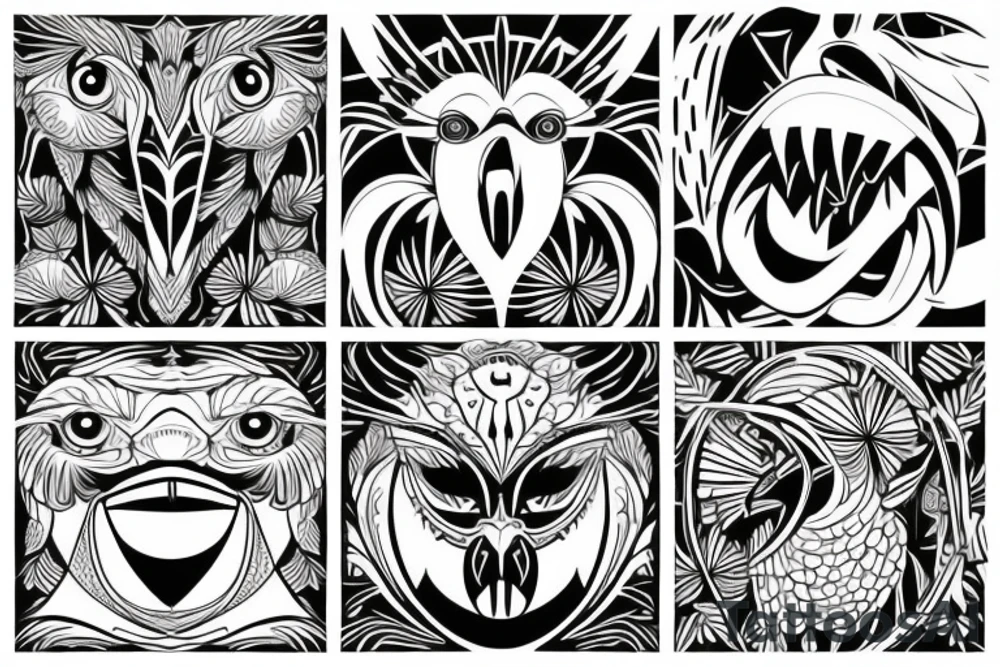 A screaming parrot tattoo idea