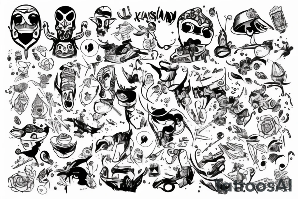 Черный кот в маске tattoo idea