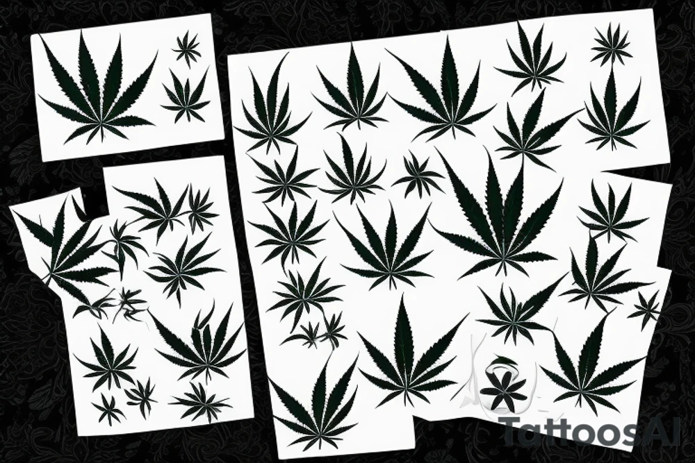 cannabis board, blue eye in the center tattoo idea