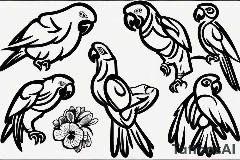 A screaming parrot tattoo idea