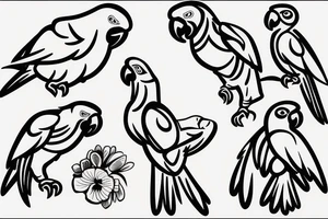 A screaming parrot tattoo idea