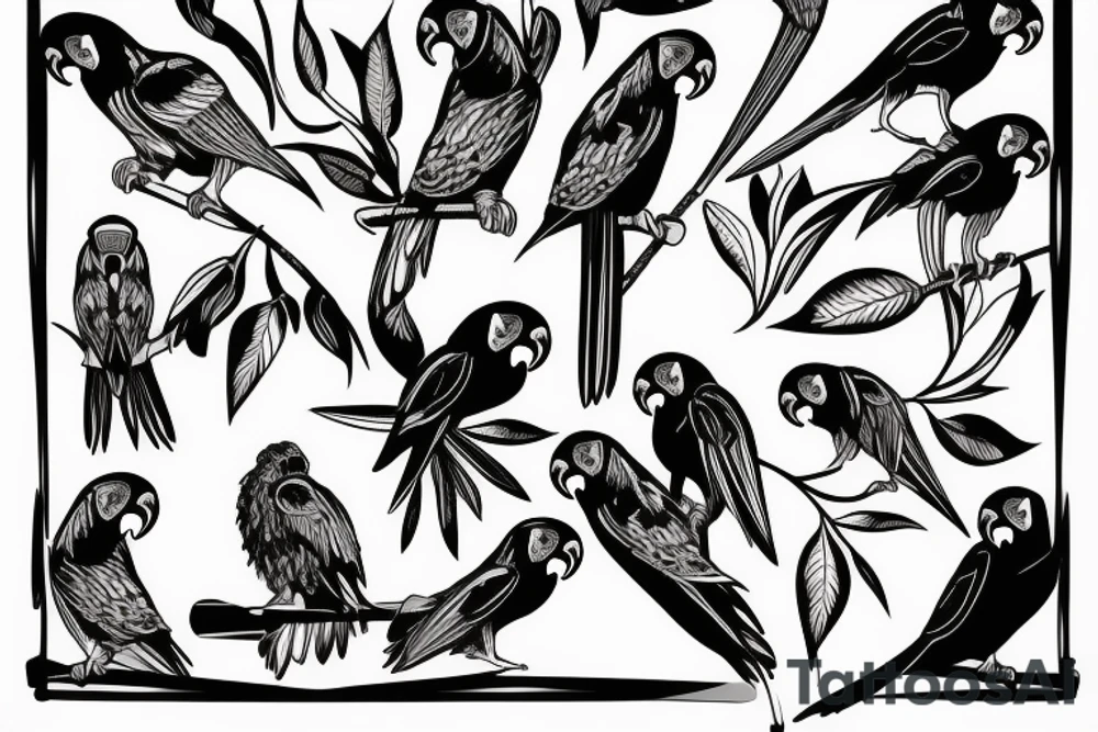 A screaming parrot tattoo idea