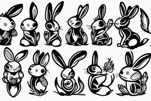 Rich drunk rabbit tattoo idea