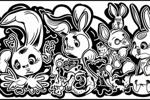 Rich drunk rabbit tattoo idea