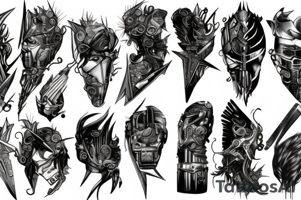 cyberpunk dagger tattoo idea