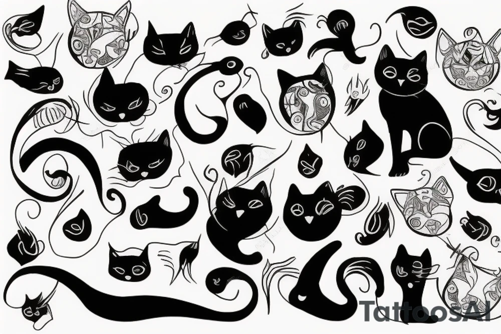 Black cat tattoo idea