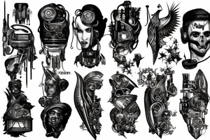 cyberpunk dagger tattoo idea