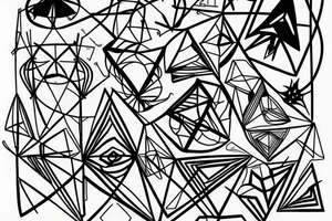 geometry with a lot of lines tattoo idea