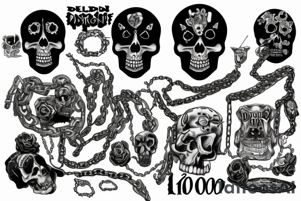 dead inside 1000-7 chain tattoo idea