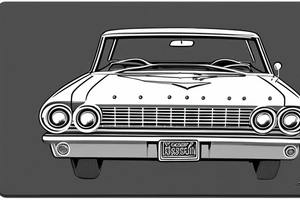 Chevrolet Impala 3rd facelift 1963 in front of highway 66 road sign tattoo idea