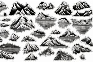 plan of lake baikal, 3d, realistic tattoo idea
