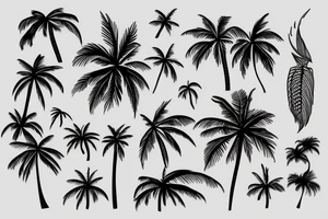 palm on island tattoo idea