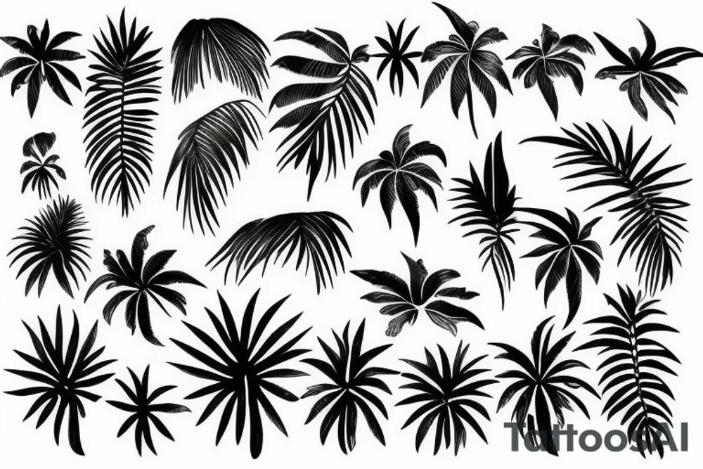 palm on island tattoo idea