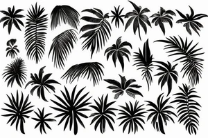 palm on island tattoo idea