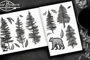 Forest with a bear tattoo idea