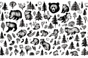 Forest with a bear tattoo idea