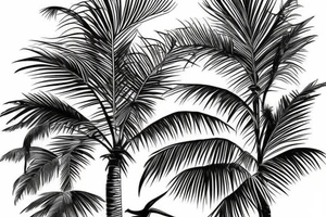 palm on island tattoo idea