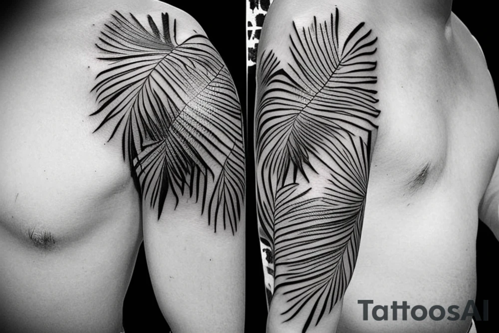 palm on island tattoo idea