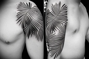 palm on island tattoo idea