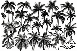 palm on island tattoo idea