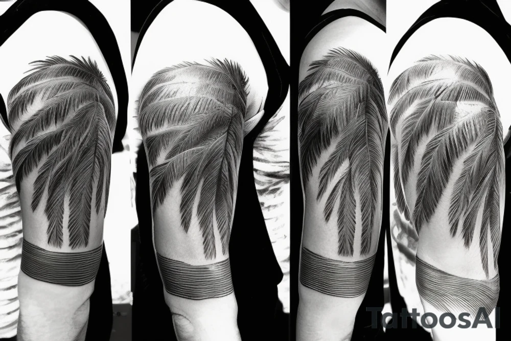 palm on island tattoo idea