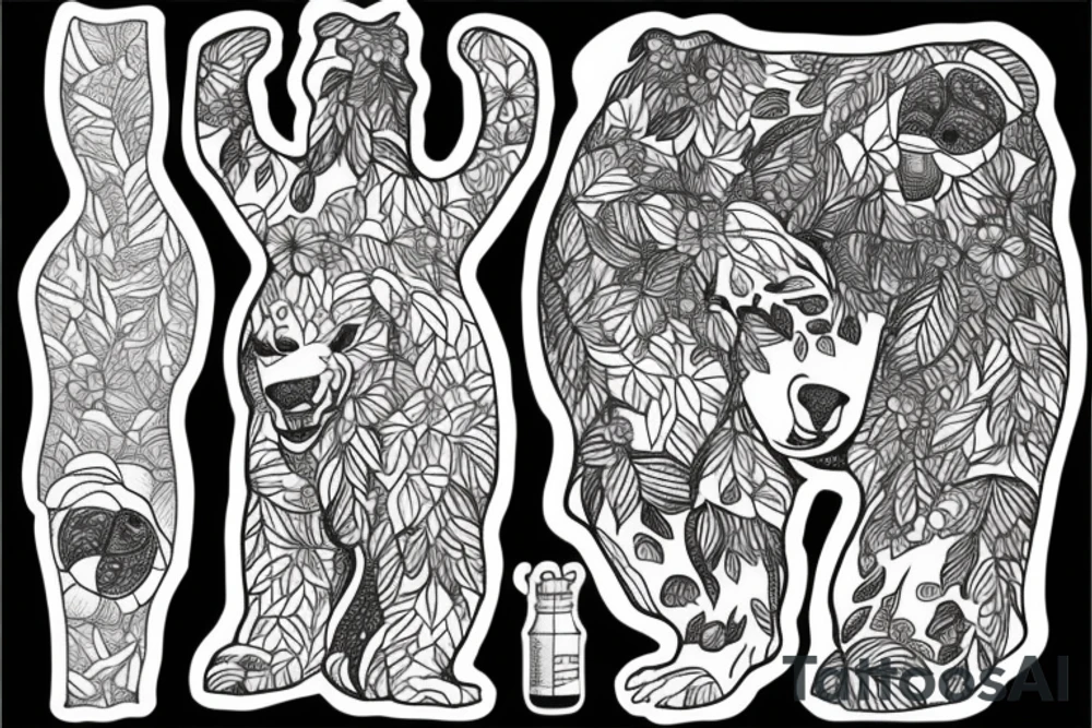 Forest with a bear tattoo idea