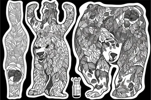Forest with a bear tattoo idea