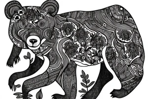 Forest with a bear tattoo idea