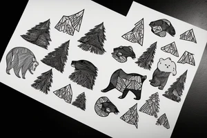 Forest with a bear tattoo idea