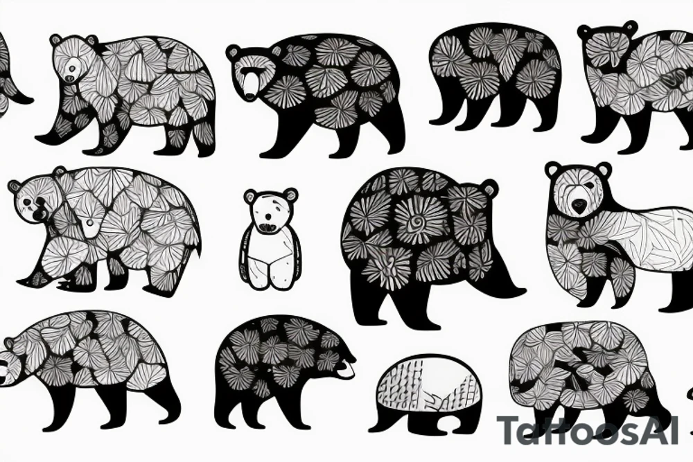 Forest with a bear tattoo idea