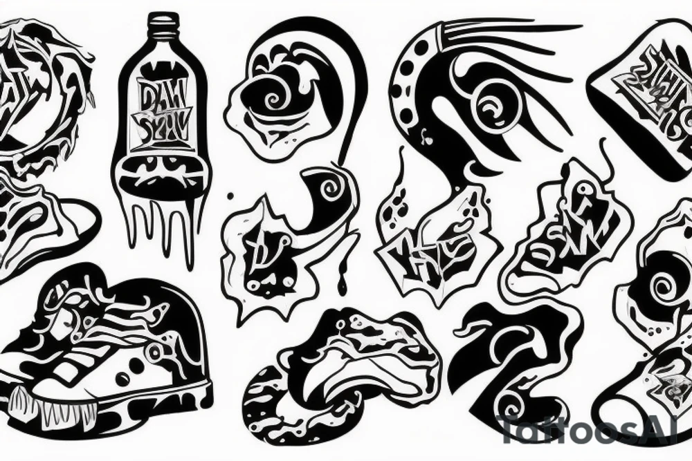 drain gang, drain, shoegaze tattoo idea