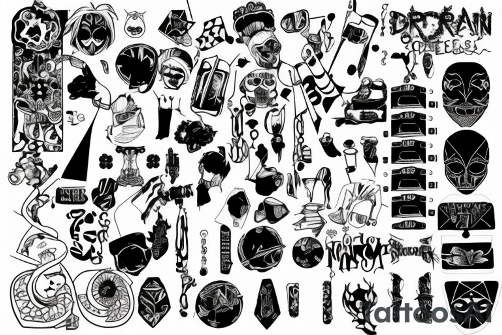 drain gang, drain, shoegaze tattoo idea