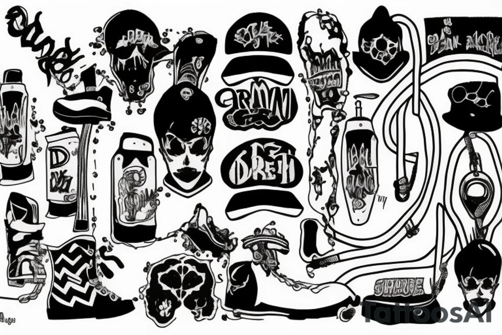 drain gang, drain, shoegaze tattoo idea