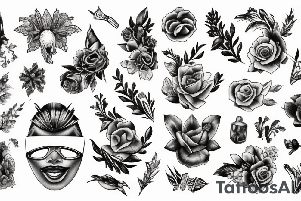 Word in beauty style tattoo idea