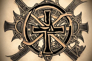 Templar cross in steampunk. blood and 
vikingl tattoo idea