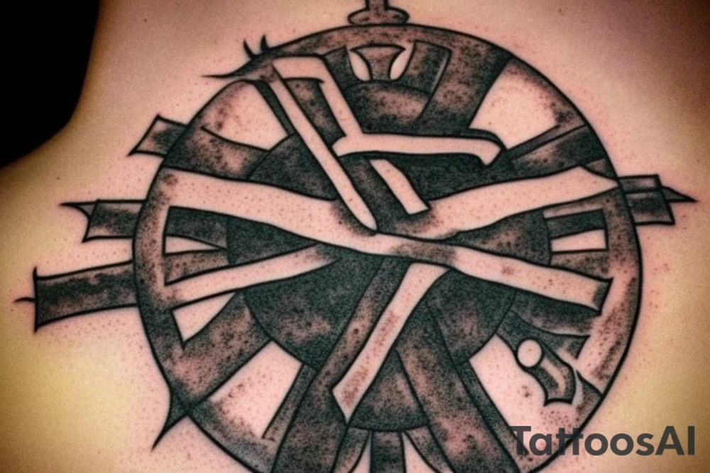 Templar cross in steampunk. blood and 
vikingl tattoo idea
