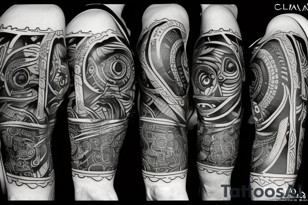 Black shaman geometric tattoo idea