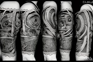 Black shaman geometric tattoo idea