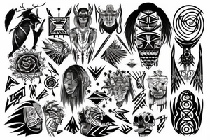 Black shaman geometric tattoo idea