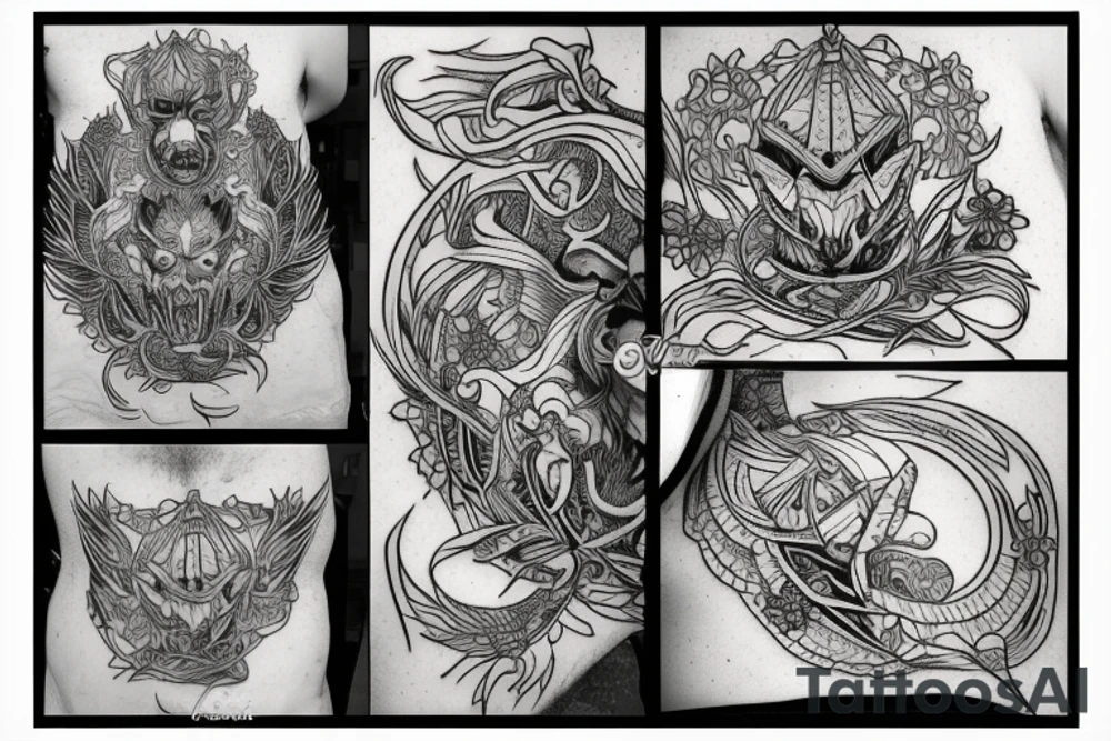 deamon that trying to break out of cage tattoo idea