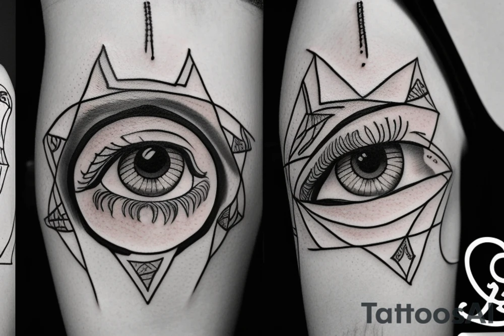 eye triangle tattoo idea