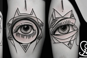 eye triangle tattoo idea
