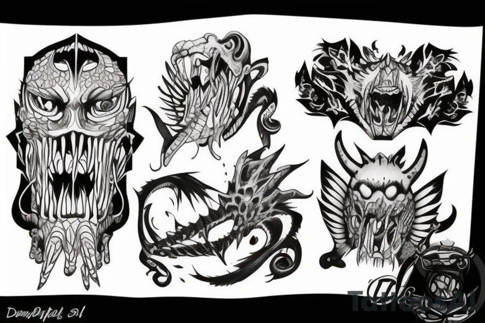 deamon that trying to break out of cage tattoo idea