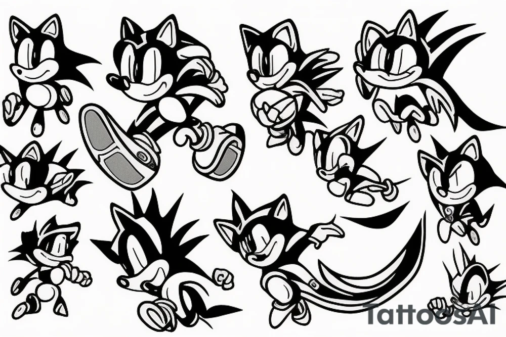 running sonic the hedgehog tattoo idea