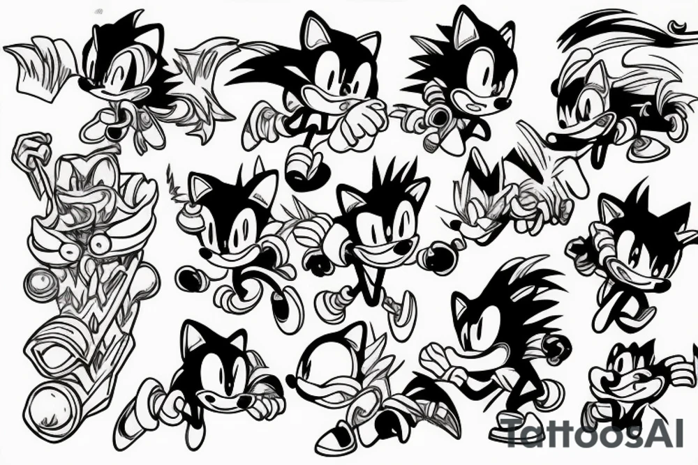 running sonic the hedgehog tattoo idea