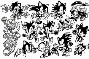 running sonic the hedgehog tattoo idea