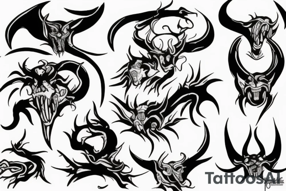 demon that trying to break out of cage tattoo idea