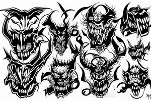 demon that trying to break out of cage tattoo idea
