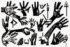 Hand drowning and another Hand catching it from above tattoo idea