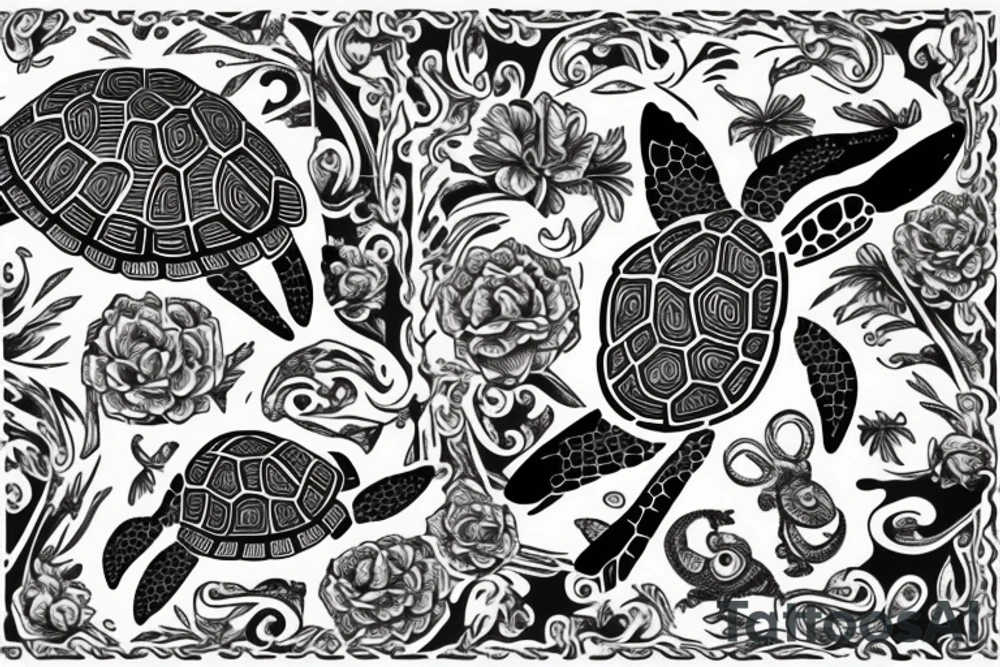 turtle polineaian style tattoo idea